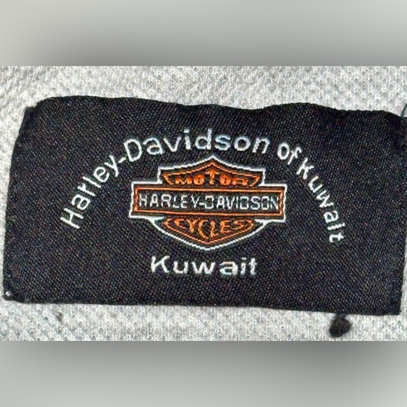 Harley-Davidson Kuwait Polo Shirt - Y2K - Gray Black Embroidered Logo - Large - Picture 7 of 7